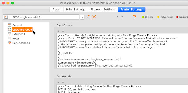 Fixing PrusaSlicer Start and End g code 